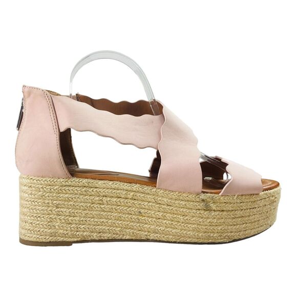 Indigo Rd. Irhaide Womens Espadrille Wedge Sandals Pink Scallop Straps 11M - Picture 2 of 8